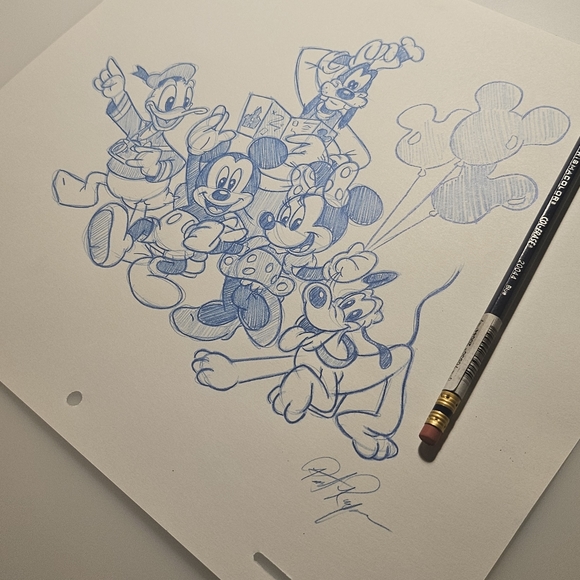 Disney World Parks Disneyland Mickey Minnie Goofy Donald Pluto Drawing/sketch - Picture 5 of 7